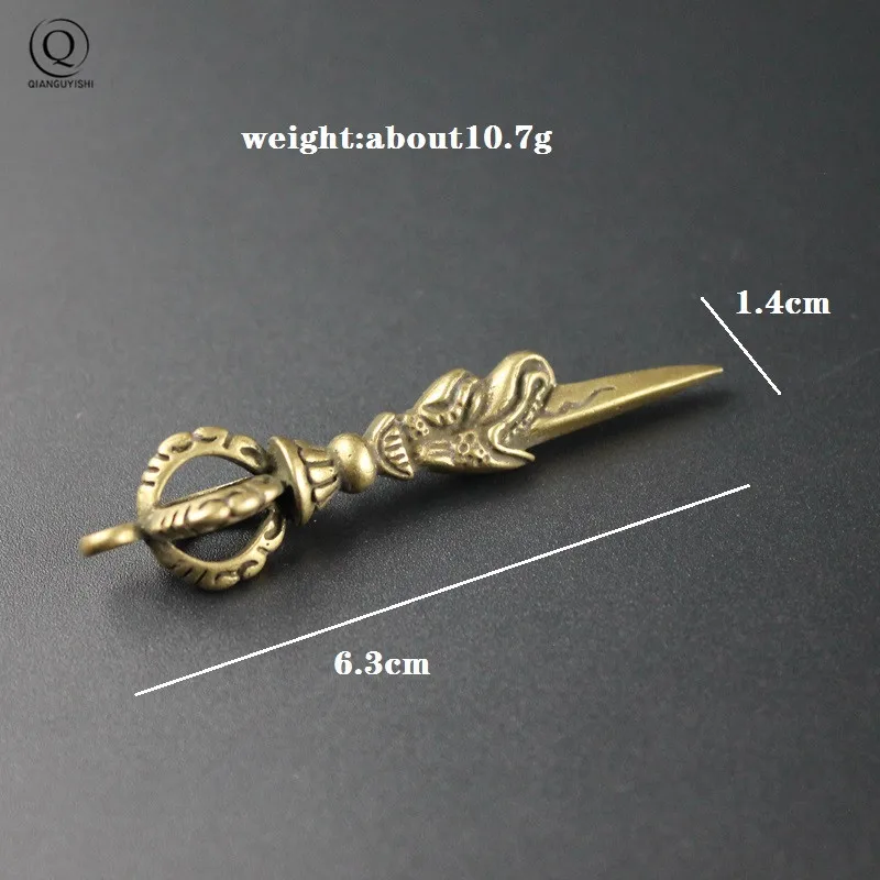 Copper Dragon Needle Key Rings Pendants Traditional Chinese Feng Shui Magic Pestle Lucky Car Key Chain Pendant Charms Trinket