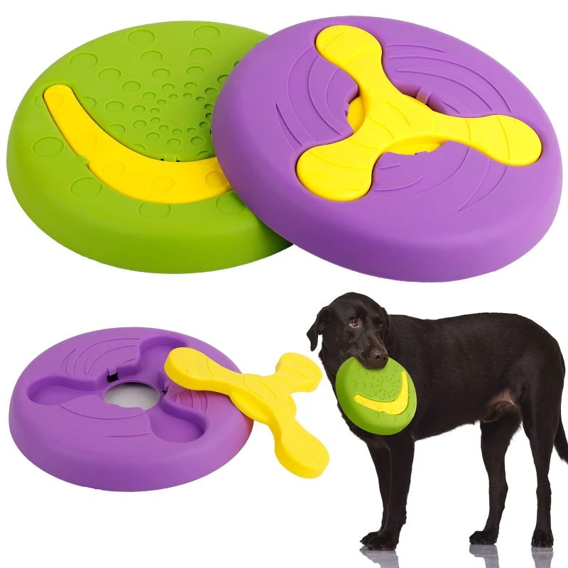 

Dog Flying Discs Toy Eco Friendly Soft Rubber Floatable Ufo Resistant Bite Chew Disk Mulfunction Interactive Trainpet Supplies