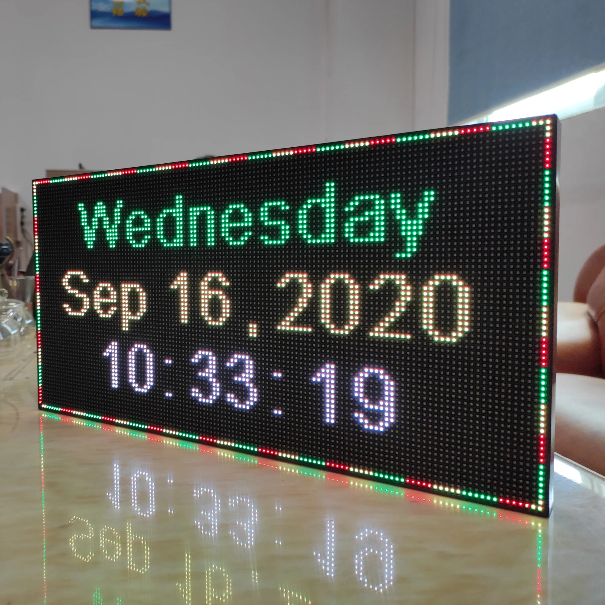 CVTAT B2 Small LED Sign Indoor Full-Color Programmable LED Screen RGB LED Billboard Advertising Board Scrolling Message Display