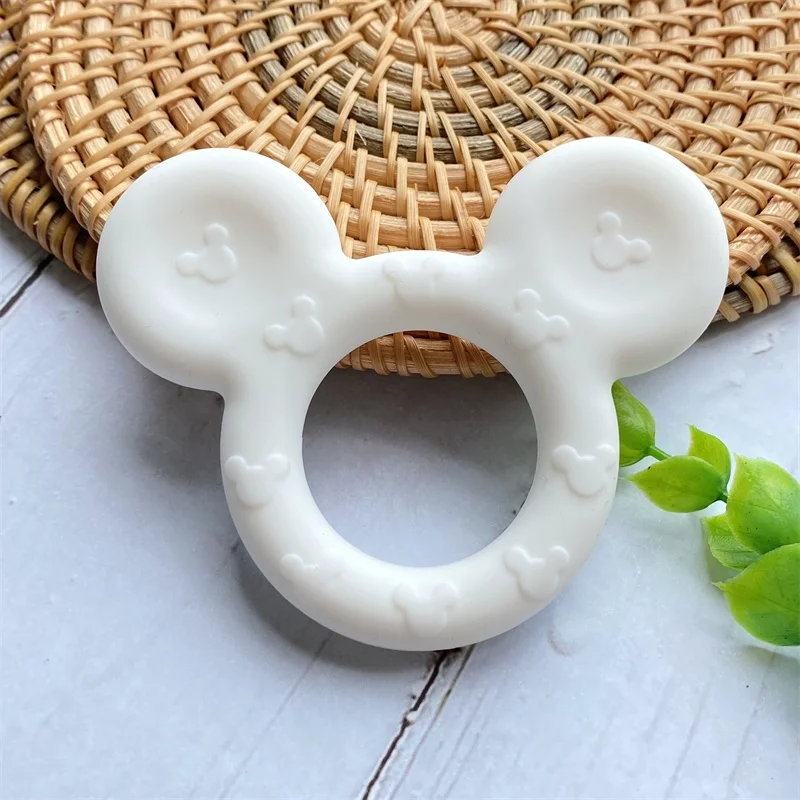 1 قطعة ميكي سيليكون عضاضة الغذاء الصف الكرتون عضاضة التمريض هدية DIY بها بنفسك الطفل التسنين عضاضة ملحقات لعبة حلقة