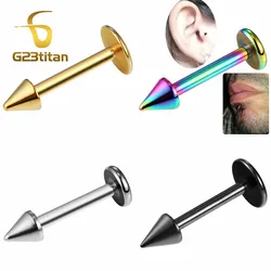 16G 18G Titanium Spike Labret Studs Lip Medusa Ring Ear Helix Tragus Earring Gothic Women Men Piercing Body Jewelry Accessories