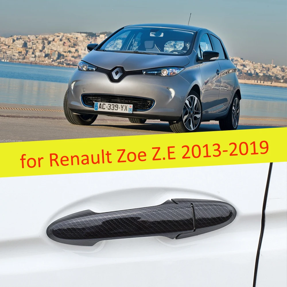 Carbon Fiber Exterior Door Handle Cover Catch Trim Car Cap Accessories for Renault Zoe Z.E 2013 2014 2015 2016 2017 2018 2019