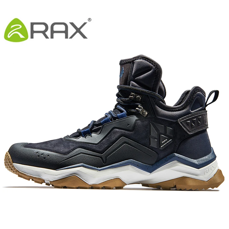 RAX-Tênis de trekking antiderrapante impermeável masculino, respirável, couro genuíno, montanha e caminhada, multiuso, aquecimento, inverno