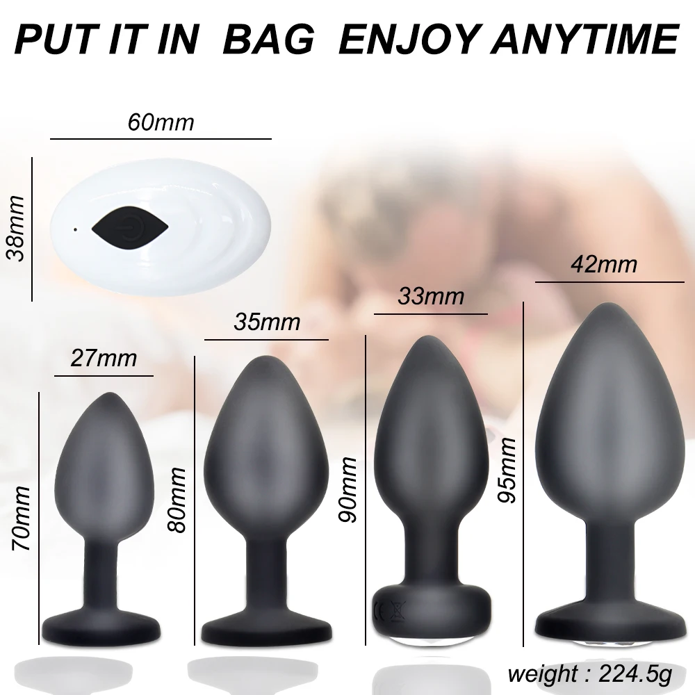 10 Speed Remote Control Anal Plug Vibrator Small/Medium/Large 4Pcs Set Male Female Panty Prostate Massager Anus Butt Sex Toy Gay