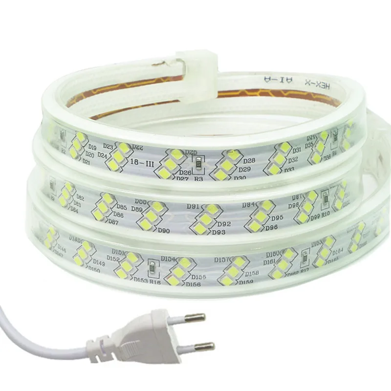 276Leds/m 180leds/m SMD 2835 220V LED Strip Lamp Waterproof Three Row LED Tape Rope Flexible LED light Outdoor Decoration Lights