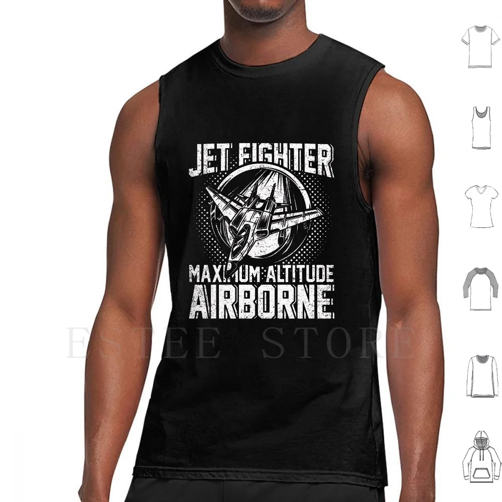 Camisetas sin mangas Jet Fighter Air Force Aviator, chaleco sin mangas Jet Fighter Sky Fighter Aviation Veteran Usfa Flying Military