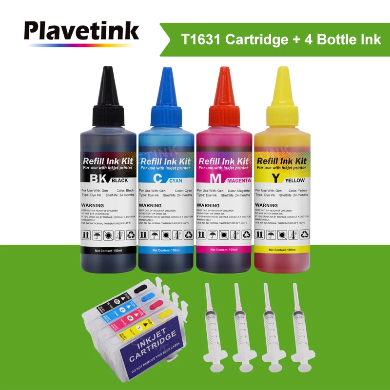 Plavetink T1631 16 Ink Cartridge For Epson WorkForce WF-2010 WF-2510 WF-2520 WF-2530 WF-2540 WF-2630 WF-2660 + Printer Dye Ink