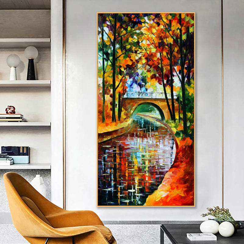 

EECAMAIL 5D DIY Modern Abstract Full Diamond Painting Landscape Diamond Embroidery Porch Vertical Hanging Painting No Frame