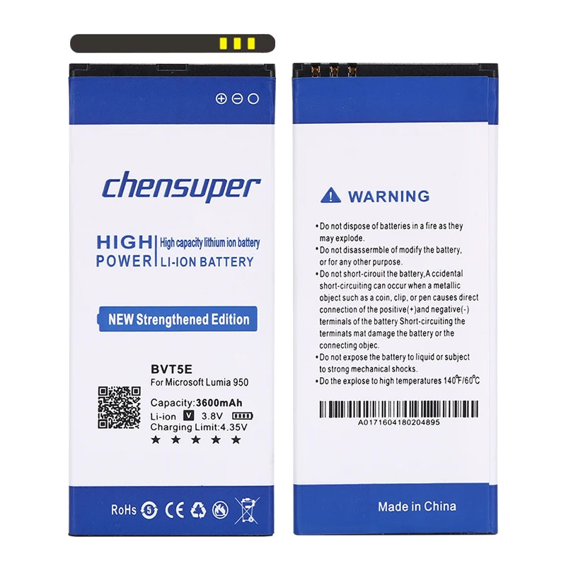 chensuper 3600mAh BV-T5E / BVT5E / BV T5E Replacement Batteries For Microsoft Lumia 950 Battery RM-1106 RM-1104 RM-110 battery