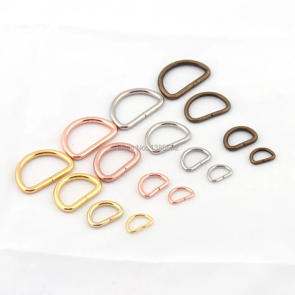 50pcs 10/12/20/25mm D ring buckle metal Non-welded adjustable buckle for backpack luggage straps shoes bag belt cat dog collar