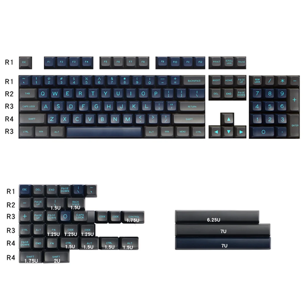 

Deep Sea Design ABS Keycaps For Cherry Mx Switch Mechanical Keyboard 64 68 104 2-color Molding SA Profile No Backlit 139 Key Cap