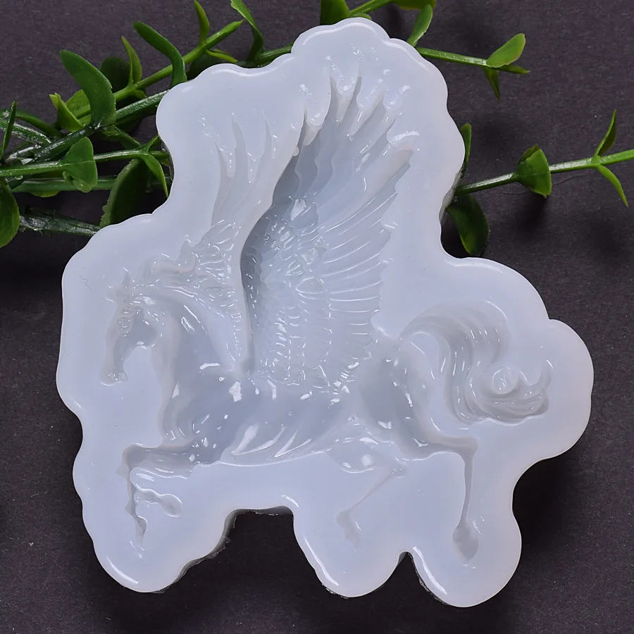 Cavalo com asas molde de silicone cola epoxy resina suprimentos cabochon animal resina artesanato limpar resina molde arte suprimentos