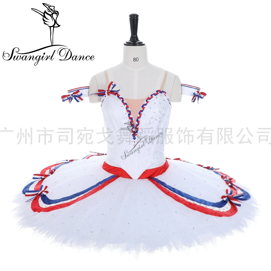 

New White The Flames of Paris ballet tutu professional competition tutu costumes for girls custom made pancake tutu LT0015