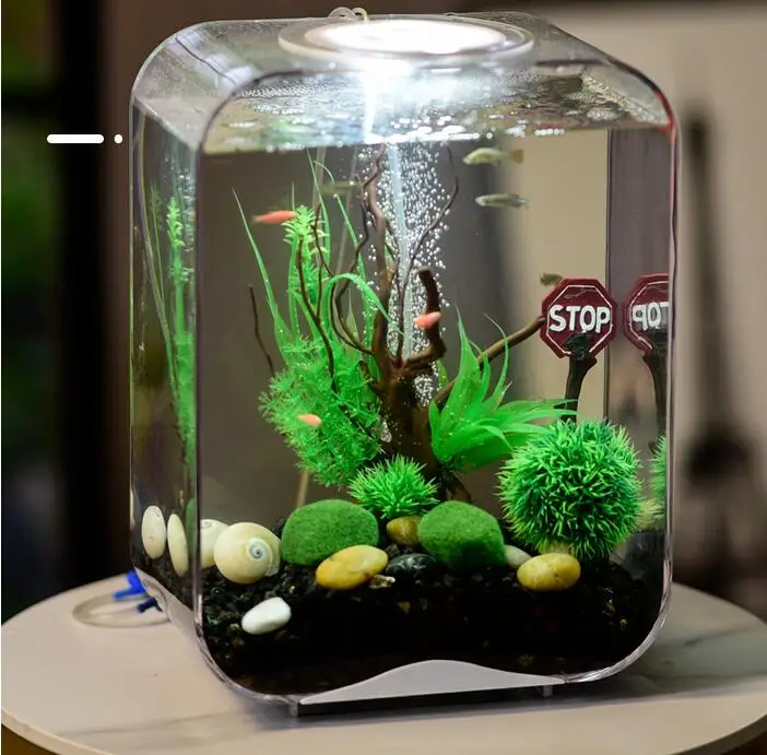 Aquarium light luxury modern home office desktop living room small ecological goldfish tank