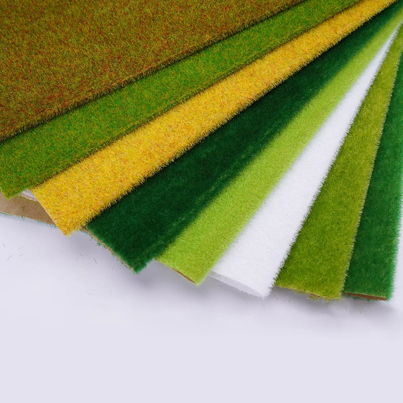 Thin Artificial Lawns Landscape Grass Mat for Model Train Not Adhesive Paper Lawn Fake Turf Decoration Garden Accessories