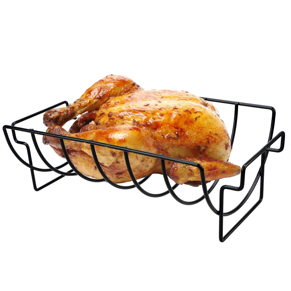 For Household Outdoor Camping Roasting Rib Rotisserie Barbecue Grill Rack Non-stick Steak Rack Holders Stand