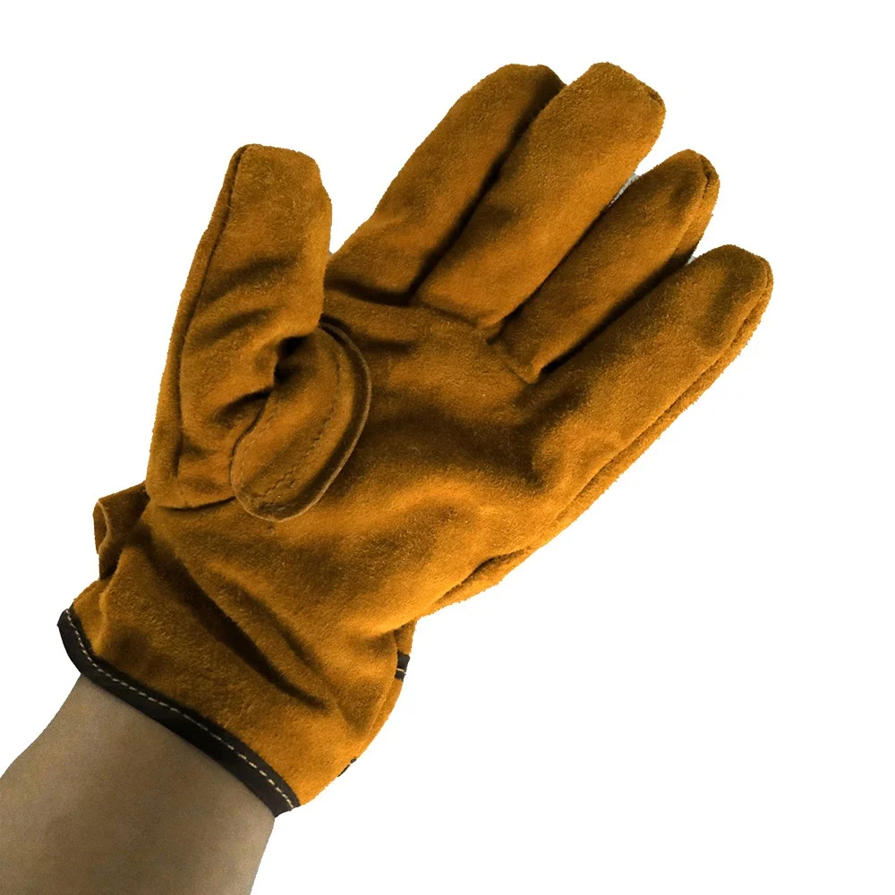 Outdoor Thermal Insulation Barbecue Gloves Cowhide High Temperature Protective Gloves Picnic BBQ Anti-scald Gloves Equipment