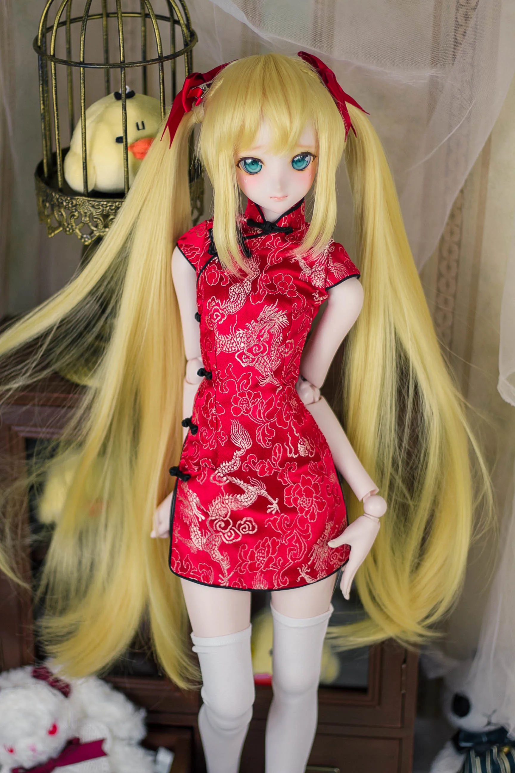 Acceptance Customized New Chinese style Chinese dress Red skirt 1/3 1/4 1/6 SD DD MSD YOSD BJD Doll Clothes