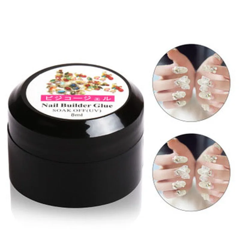 8ml Nail Art Rhinestone Gel Glue Professional Diamond Sticky Adhesive UV Gel Nail Polish Glue DIY Crystal Gem Jewelry Decoration