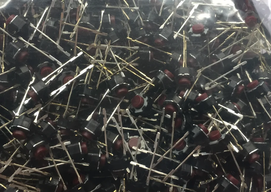 20PCS/lot Japan mixer console button 6*6*5mm panel touch switch 6*6*5 red circle long life