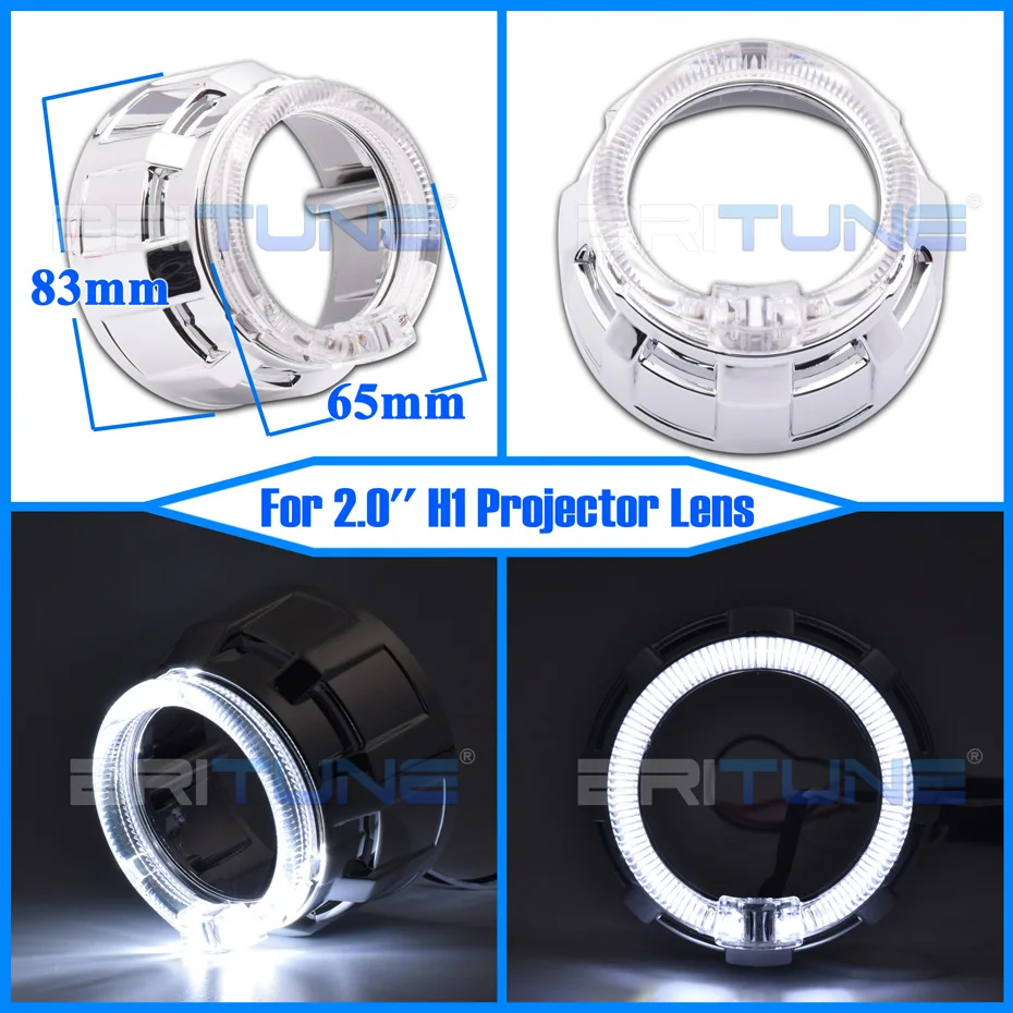1.8/2.0 inch Projector Shrouds Angel Eyes Retrofit HID LED Lens Headlight Lenses Dust Cover Bezels Car Light Accessories DIY