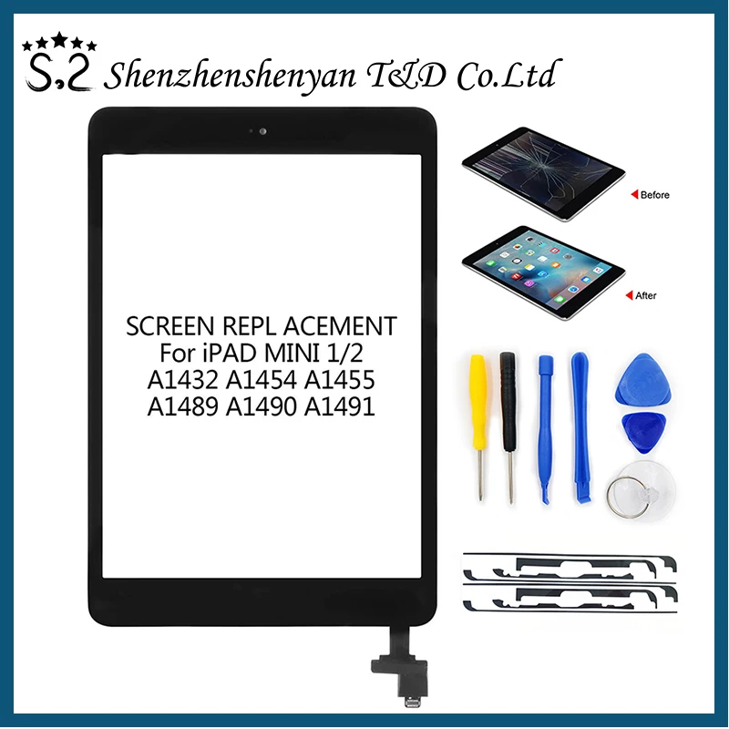 Touch screen glass digitizer panel For iPad mini 1 & 2 For iPad mini A1432 A1454 A1455 A1489 A1490 A1491