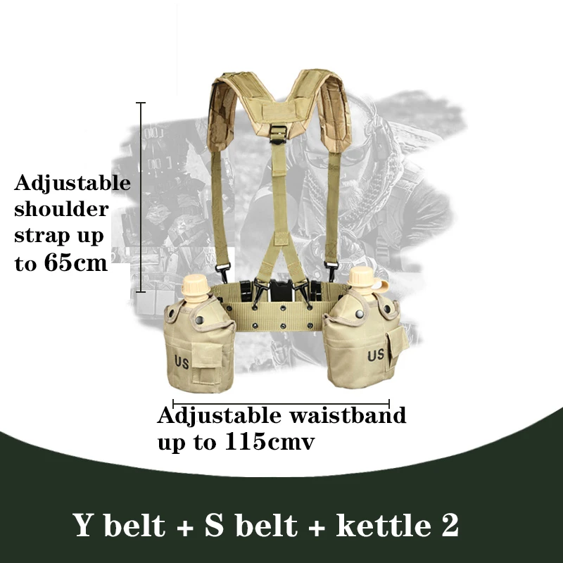 Outdoor 1000D tactical belt for men military Combat Belt H-shaped Padded Soft Adjustable Belt sling shoulder strapY belt