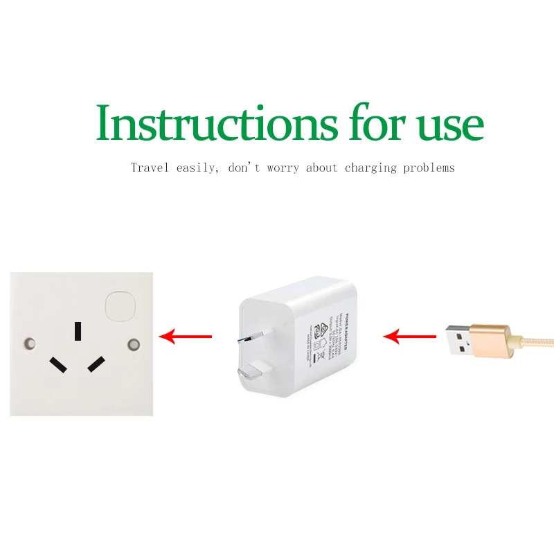 AU Adapter Travel Wall Converter Socket Australia New Zealand Argentina Power Plug usb Charger For Mobile Phone  5V1A 5V2A