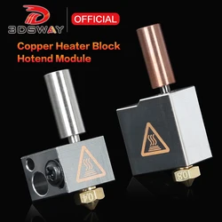 3DSWAY-3D Printer Parts, Módulo Hotend, Hot End Kit, Vulcão bocal, cobre bloco de aquecimento, Heat Break, Garganta Extrusora 1.75, E3D, V6, BP6