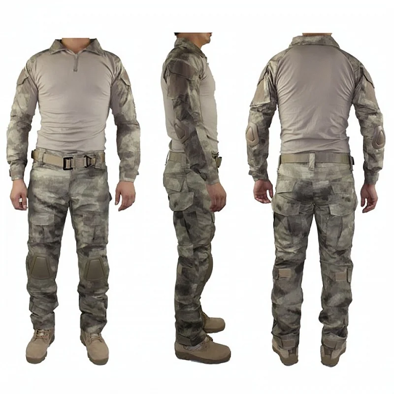 

Tactical Gen2 Airsoft Combat BDU Uniform Shirt and Pants Set Outdoor Paintball Hunting Clothing ATACS Color