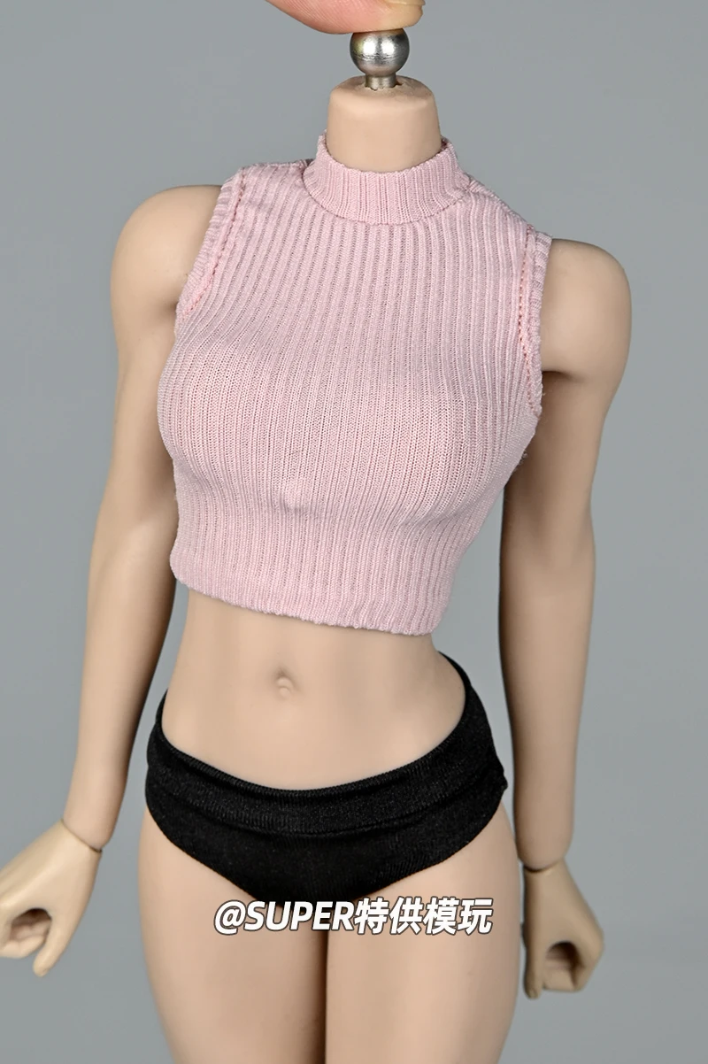 

New Arrival 1/6 Female Soldier Vest Sleeveless Short T-shirt Base 12 Inch Doll Clothing Accessories for tbl ph Figure Body
