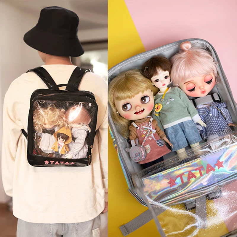 BJD Doll Accessories for small cloth Blythes Cotton Baby 1/6 Doll Bag Backpack Twin Go-Out Bag