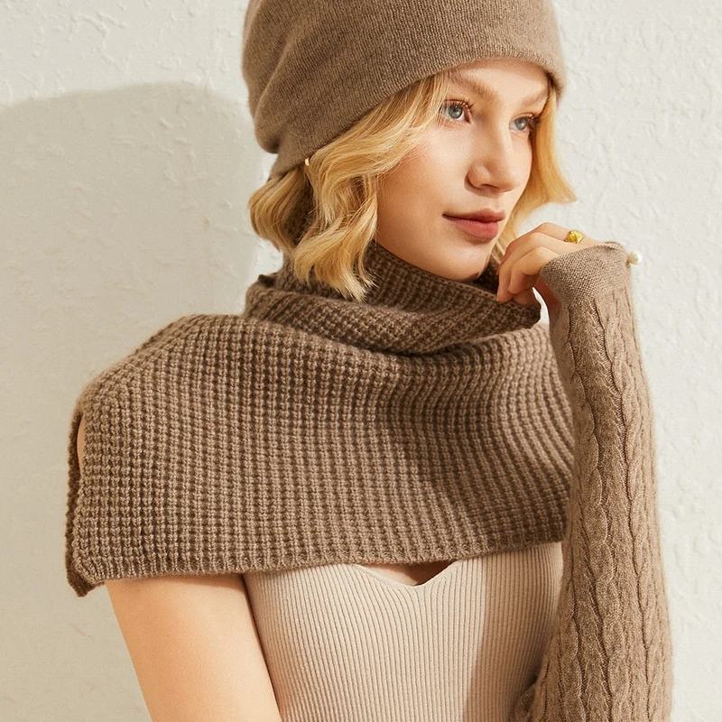 

Women Detachable Collars 100% Cashmere Knitted Tops Winter New Fashion Turtleneck Pure Pashmina Jumpers