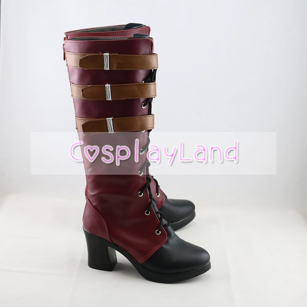 OW Little Red Ashe Anniversario Cosplay Stivali Scarpe Da Donna di Alta Scarpe Tacco Costume Su Misura Accessori di Halloween Del Partito di Scarpe