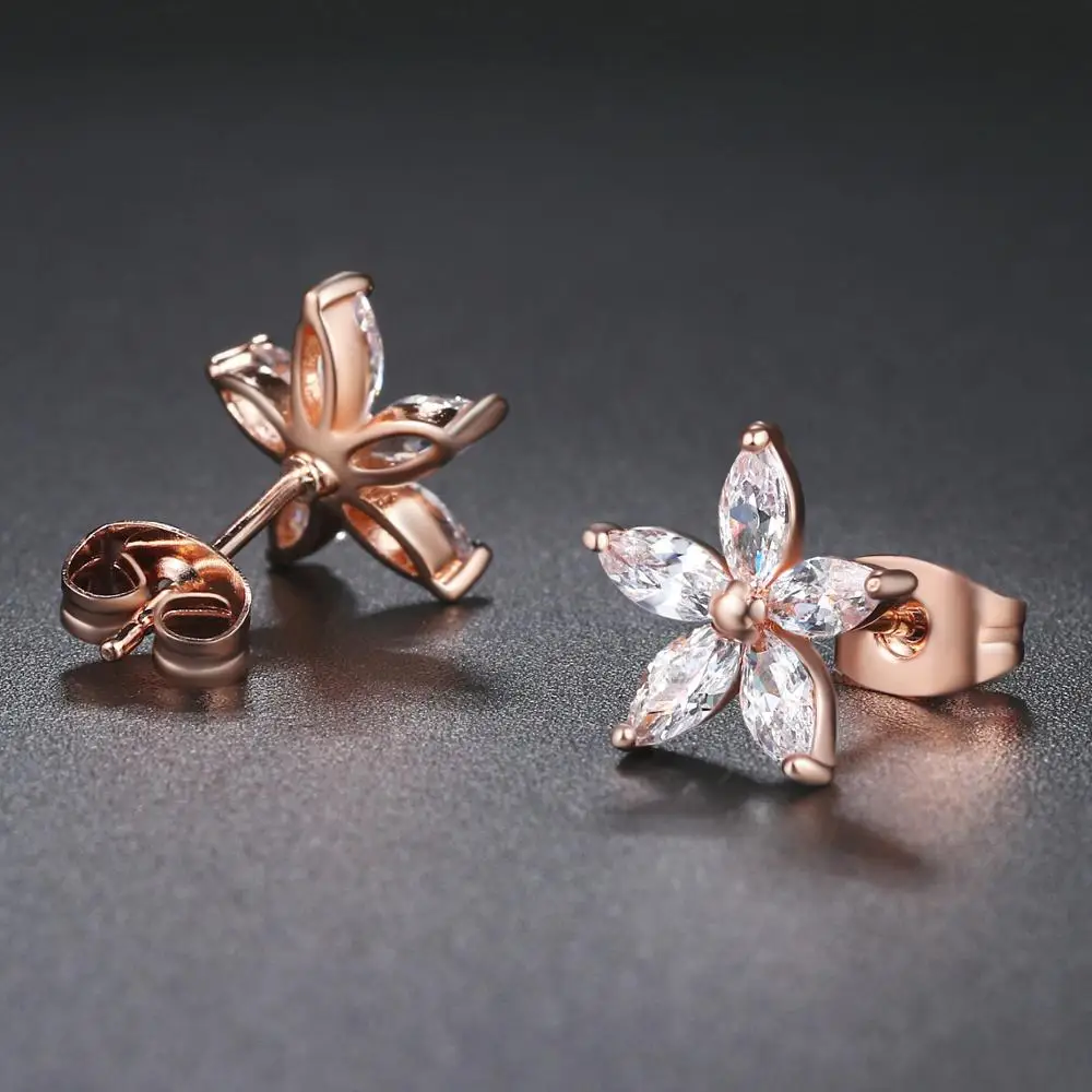 Top Quality Wintersweet Rose Gold Color Stud Earrings Genuine Austrian Crystal ZYE062 ZYE007 ZYE008