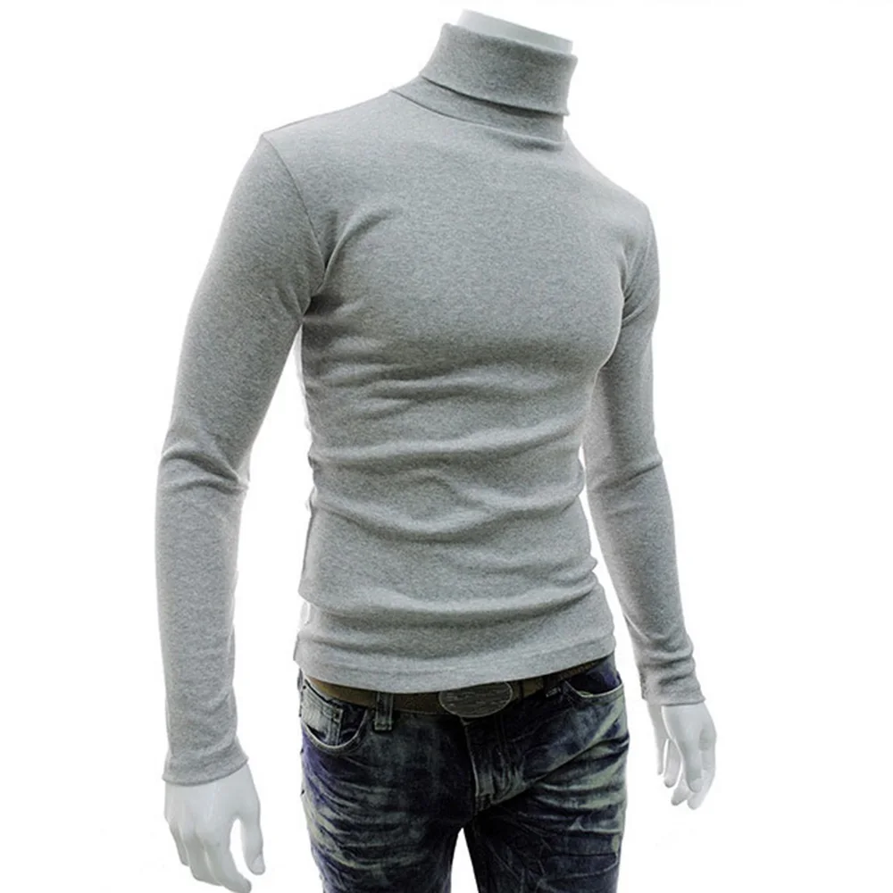 Thermo Long Sleeve Tops Men\'s Thermal Underwear Winter Man Slim Fit Turtleneck Pullovers Keep Warm Clothes Basic Shirts