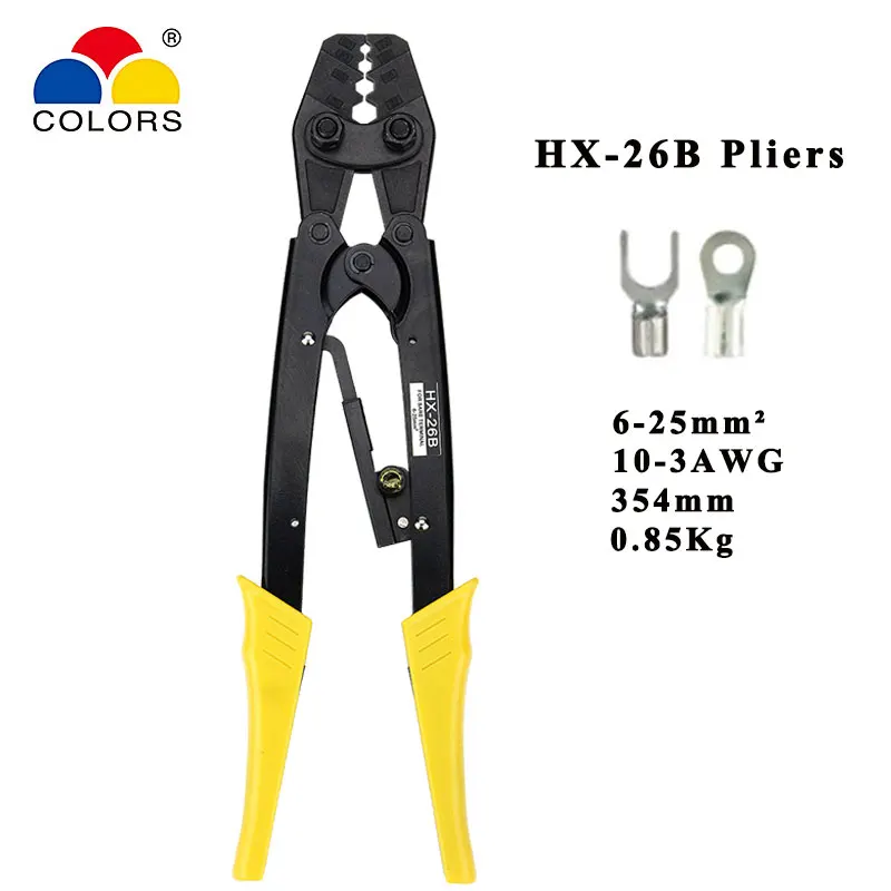 

Colors Crimping tools pliers for non-insulated terminals Japanese style Self-locking capacity 6mm2-25mm2 electrical hand tools