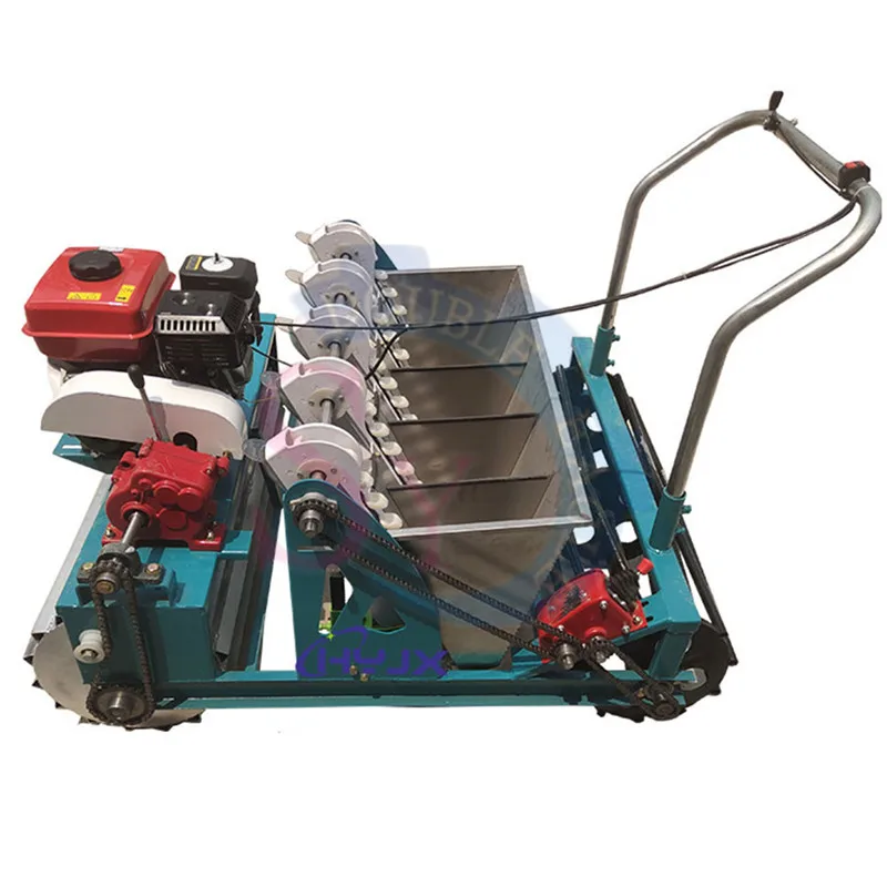 Electric 5 lines Gasoline garlic planter small garlic planting machine/agricultural garlic seeder and fertilizer equipment