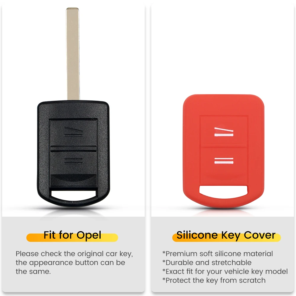 KEYYOU Silicone Car Key Cover Replacement Fob For Opel Vauxhall Corsa Meriva Combo 2 Buttons Romet Key Shell New Protected Case