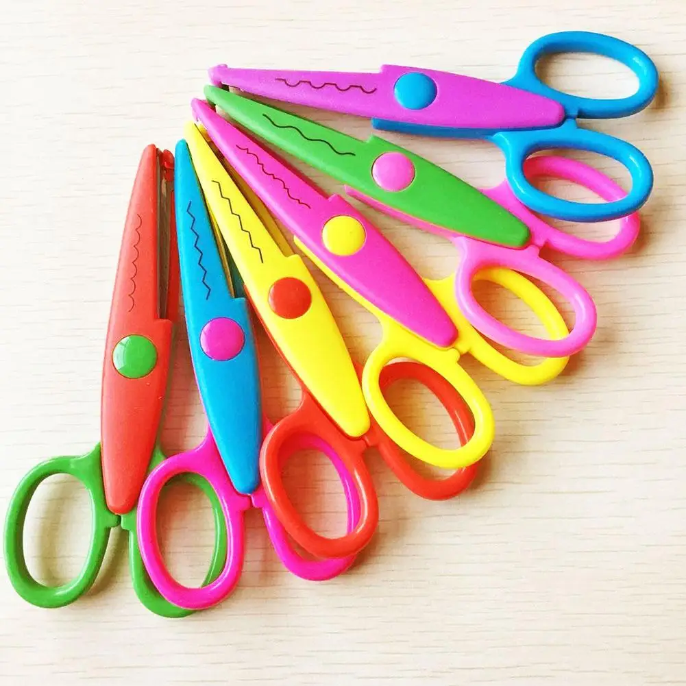 6 PCS Paper Cut Wave Edge Craft Scissors Set DIY Album Tools Manual Safe Child Scissors