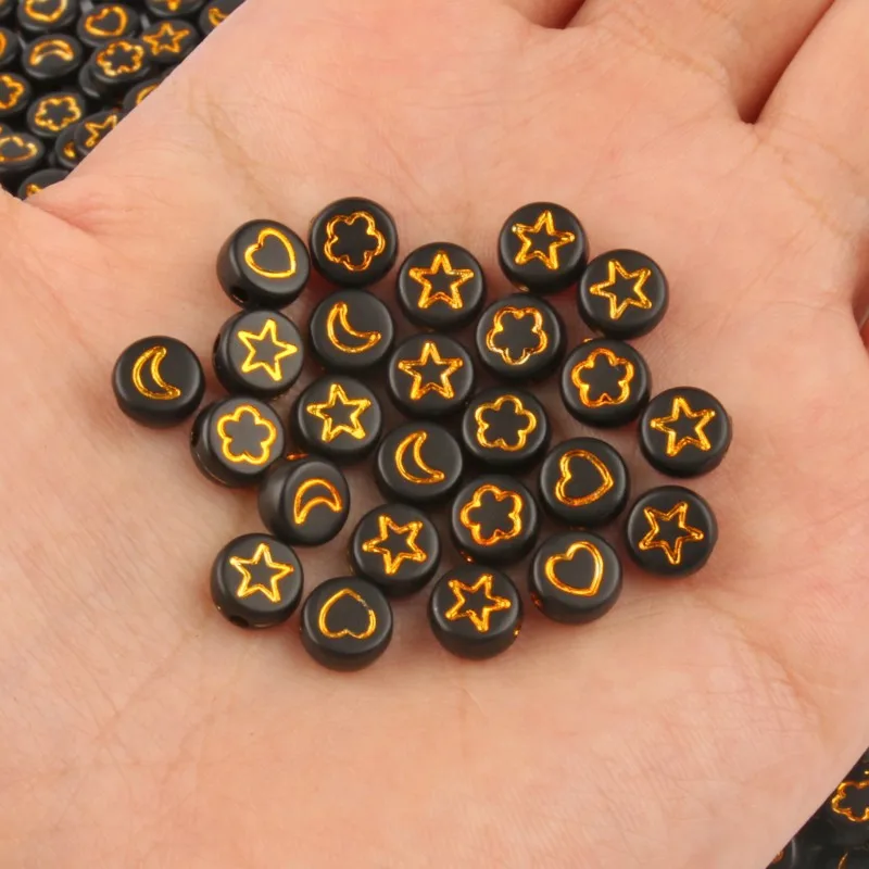 7x4mm Gold Black