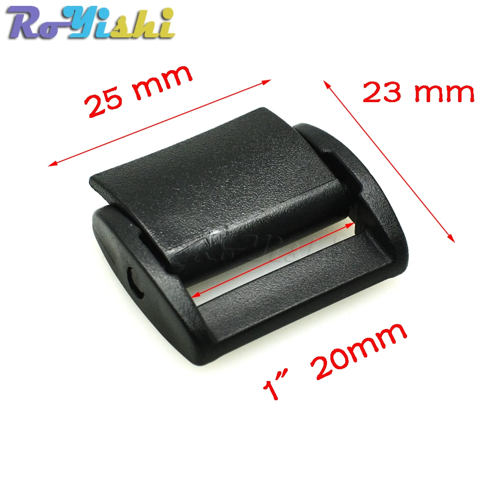 3/4 "(20mm) Kunststoff Presse Gürtel Passen Buckles Toggle Clip Rucksackgurte Gurtband Schwarz