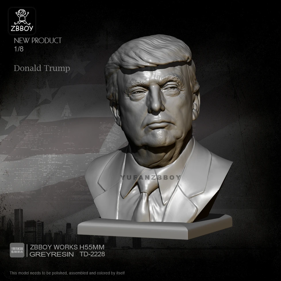 H55MM Resin Bust Kits Donald Trump Figure Model Self-assembled TD-2228