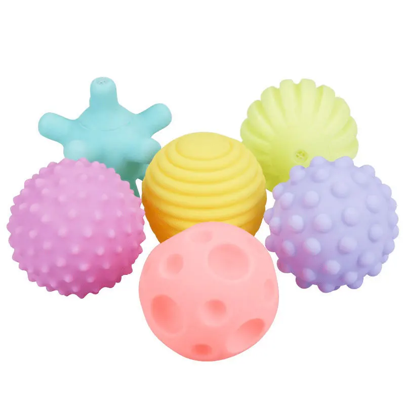 6pcs/set Baby Toy Ball Set Develop Baby\'s Tactile Senses Toy Touch Hand Ball Toys Baby Training Ball Massage Soft Ball