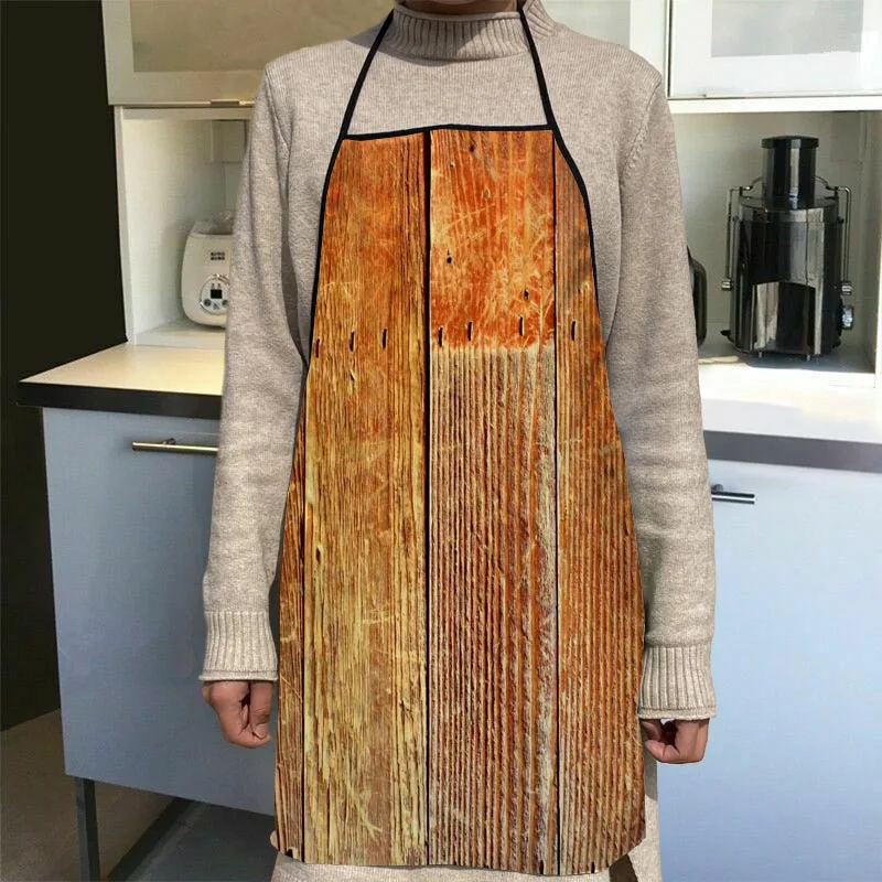 Wood Pattern Aprons Home Coffee Shop Cleaning Aprons Anti-Dirty Kitchen Accessories For Men Women 50x75cm,68x95cm Funy Gift