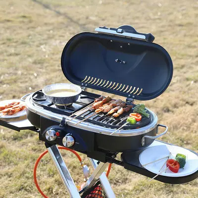 

Portable Folding Gas Grill Non-stick Surface Folding Grill Outdoor Camping Picnic Tool Car BBQ Grill Family Party Barbecue Car