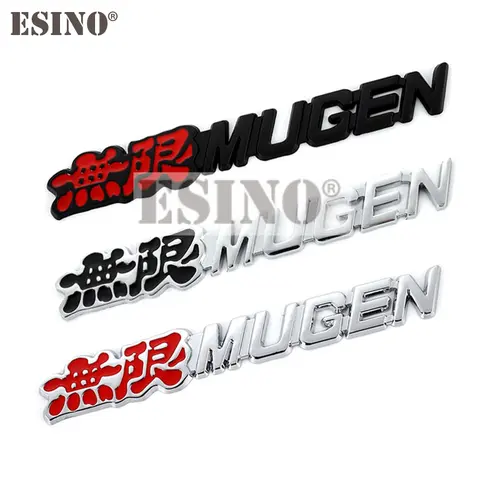 Car Styling 3D Metal Chrome Zinc Alloy Emblem Car Body Badge Sticker Decal Auto Accessory for Honda Mugen Power