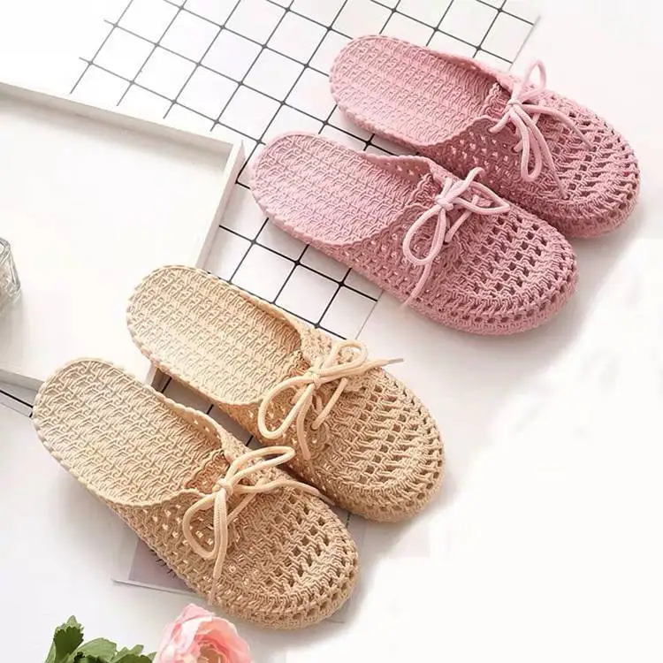 Lace Up Slippers Women Flat Sandals 2021 Summer Vacation Beach Shoes Daily Home Non Slip Soft Slippers Ladies Sandalias Mujer