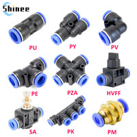 Pneumatic Fitting Pipe Connector Tube Air Quick Fittings Water Push In Hose Couping 4mm 6mm 8mm 10mm 12mm 14mm PU PY PK PE PV SA