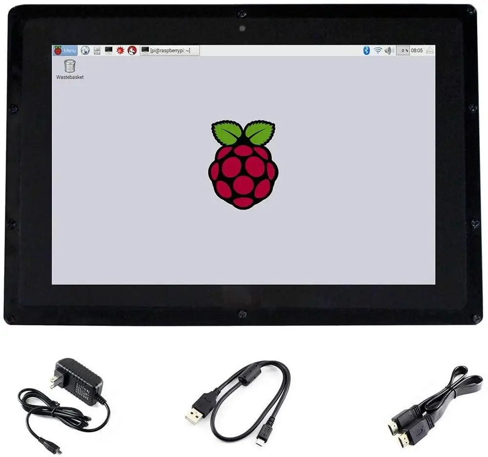 polegada tela de toque capacitivo hdmi ips display lcd monitor 1280x800 para raspberry pi b b b mais a mais 101 01